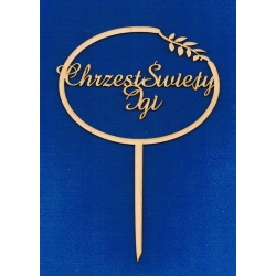 SKLEJKA #3mm Topper   "Chrzest Święty Igi  "   22x15cm